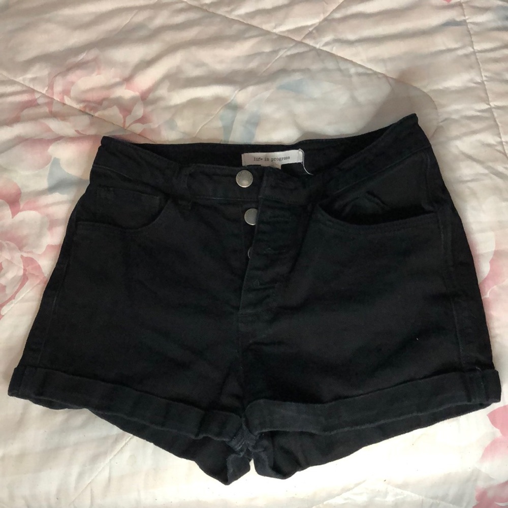 Life in progress Black Denim Shorts